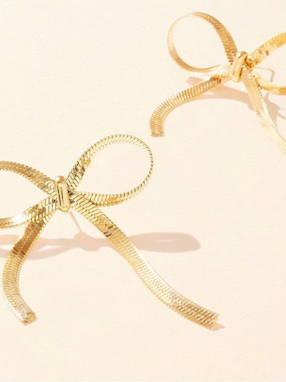 Gold Ribbon Bowearrings M503